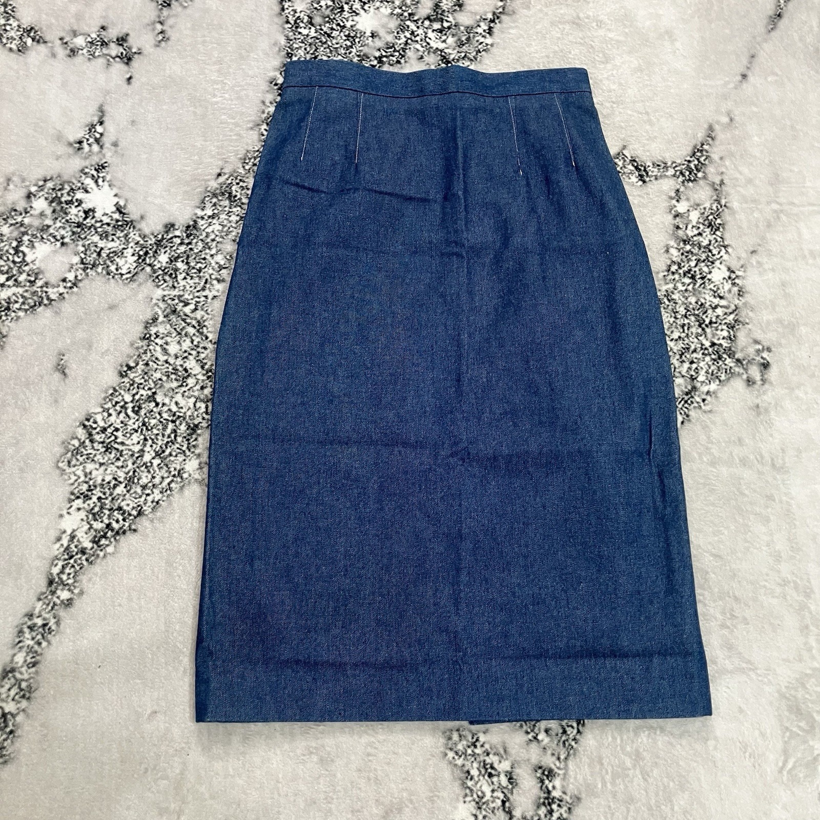 Gerard Pasquier Denim Pencil Skirt Blue 100% Cotton Midi Women's Fr 38 Us 6